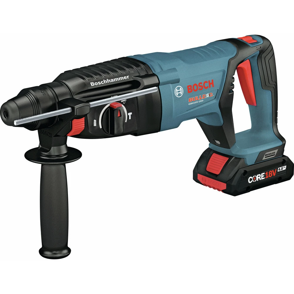 Bosch GBH18V-26DK25 Bulldog 18V EC Brushless Lithium-Ion 1 In. Cordless SDS-plus Rotary Hammer Kit With 2 Batteries (4 Ah) 2 Bosch GBH18V-26DK25 Bulldog 18V EC Brushless Lithium-Ion 1 In. Cordless SDS-plus Rotary Hammer Kit With 2 Batteries (4 Ah) - Image 2