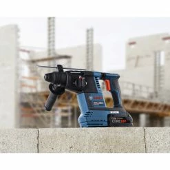 Factory Reconditioned Bosch GBH18V-26K24A-RT Bulldog 18V Brushless Lithium-Ion 1 In. Cordless SDS-Plus Rotary Hammer Kit With 2 Batteries (8 Ah) -Bosch Sales Shop bshrgbh18v 26k24a rt d