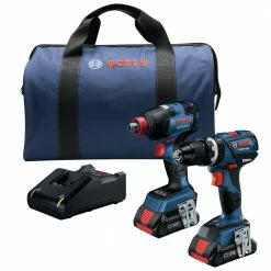 Factory Reconditioned Bosch GXL18V-251B25-RT 18V Lithium-Ion Brushless Freak 1/4 In. And 1/2 In. 2-in-1 Bit/Socket Impact Driver / 1/2 In. Hammer Drill Driver Combo Kit (4 Ah)